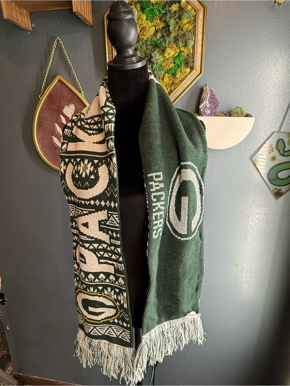 Forever Collectibles Green & Cream  Green Bay Packers Knit Scarf